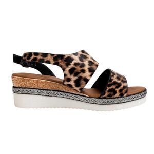 Firetrap Womens/Ladies Ella Backstrap Wedge Sandals / Leopard